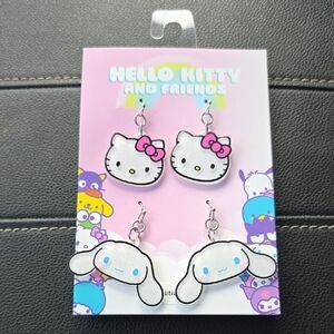 Hello Kitty and Cinnamoroll Earrings - Dangle - 2 Pairs
